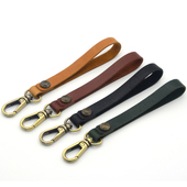 手工头层牛皮腕带钥匙扣真皮手机挂绳钥匙挂手机挂件定制个性 挂饰