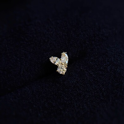 CHESNOW18K金钻石兔子耳钉耳骨钉