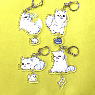 绮丽屋日本动漫周边UNDERTALE传说之下SANS猫透明亚克力挂件包邮