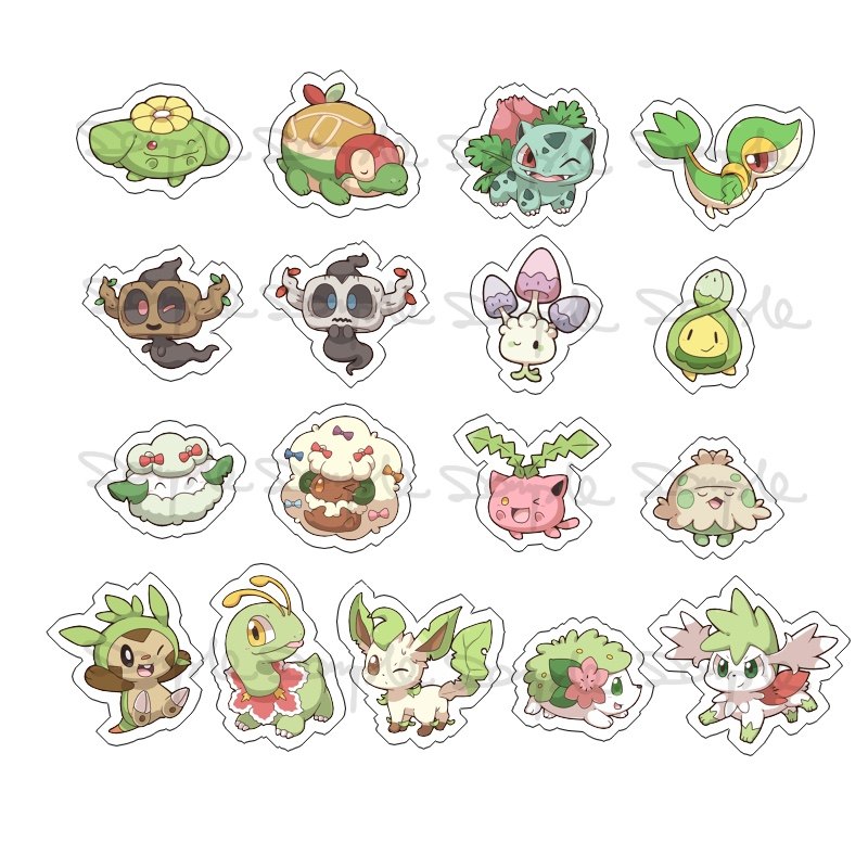 动漫游戏周边口袋妖怪精灵宝可梦草属性草刺猬透明亚克力挂件现货