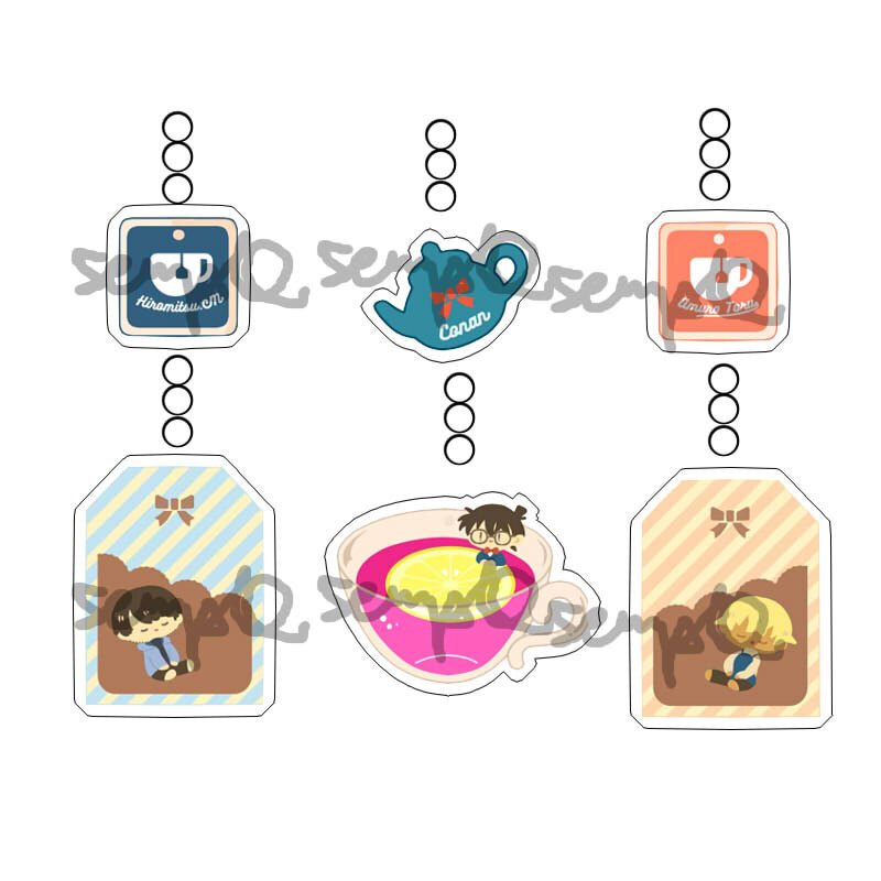 动漫游戏周边名侦探柯南茶包透明亚克力挂件现货满百包邮