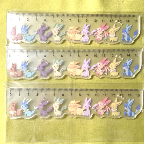 动漫游戏周边口袋妖怪精灵宝可梦伊布透明亚克力尺子直尺全新新品
