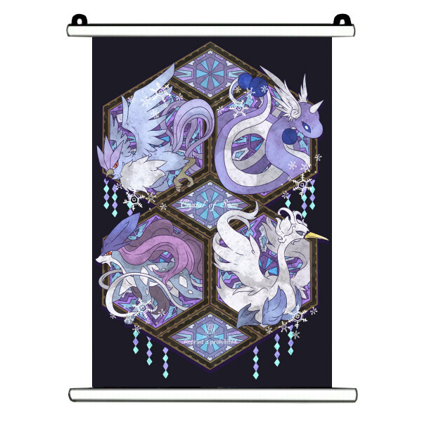 绮丽屋日本动漫周边口袋妖怪精灵宝可梦哈克龙水君布制挂画礼品