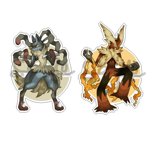 动漫游戏周边口袋精灵宝可梦鲁卡里奥火焰鸡mega透明亚克力挂件