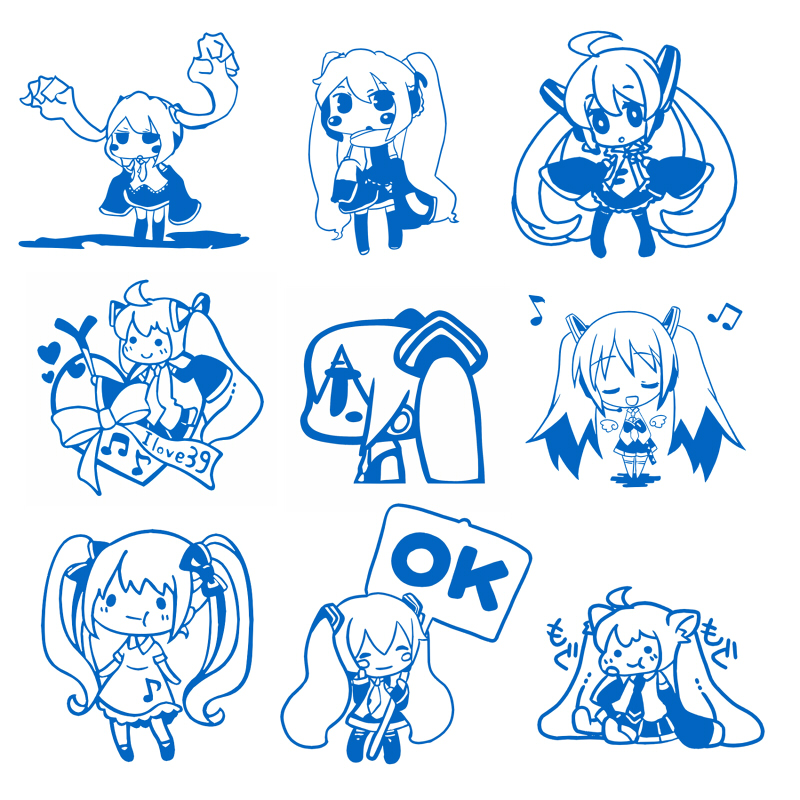 绮丽屋日本动漫周边vocaloidV家初音未来墙贴车贴电脑贴满百包邮