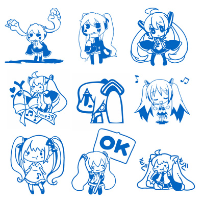 绮丽屋日本动漫周边vocaloidV家初音未来墙贴车贴电脑贴满百包邮