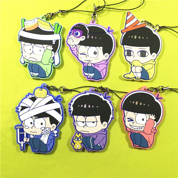 绮丽屋日本原单散货动漫周边阿松一松椴松抱头系列橡胶挂件满包邮