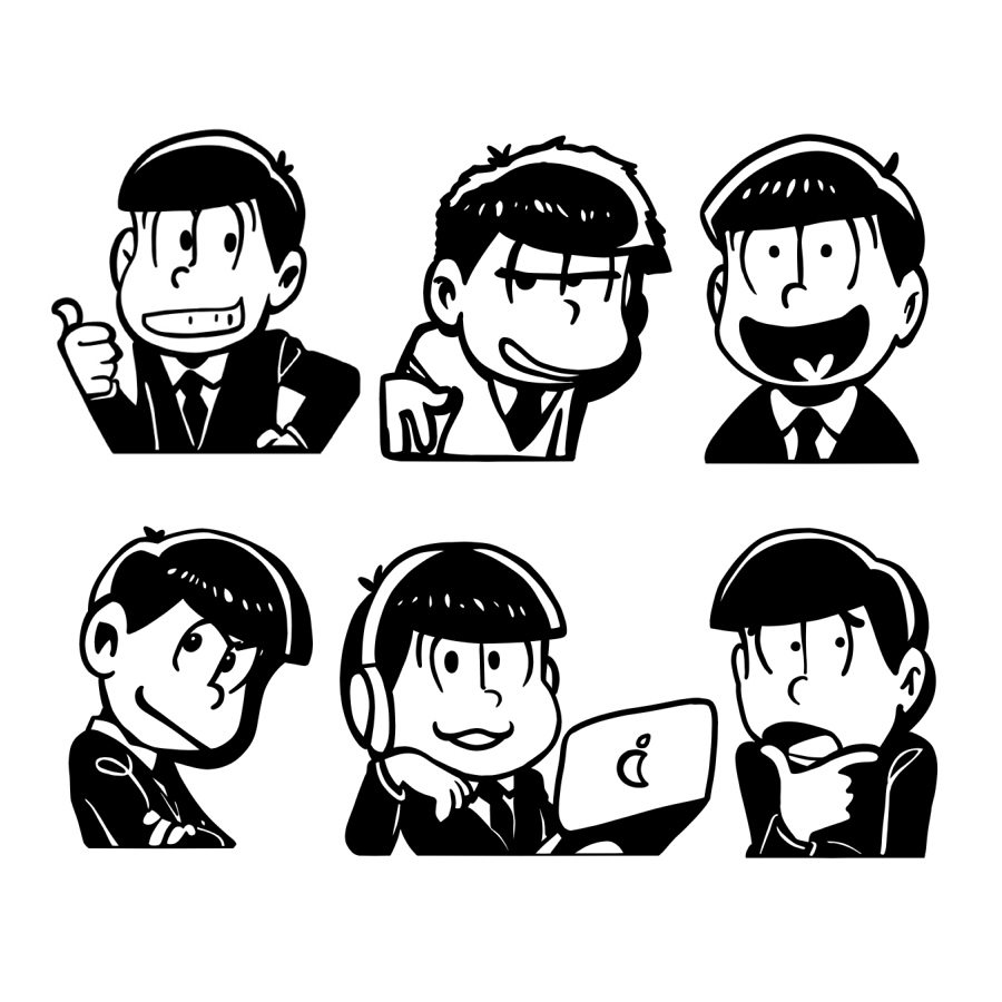 绮丽屋日本动漫周边阿松一松十四松小松家族墙贴车贴电脑贴满包邮