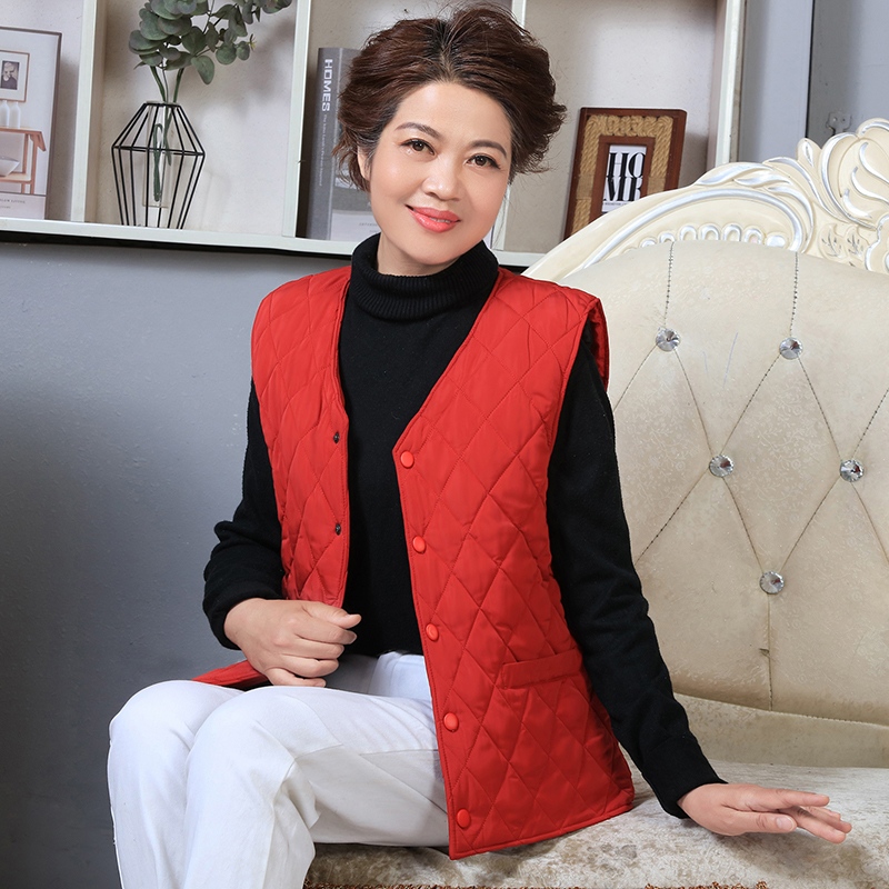 秋冬季中老年女士羊毛马甲皮毛一体妈妈装保暖皮马夹奶奶加厚坎肩