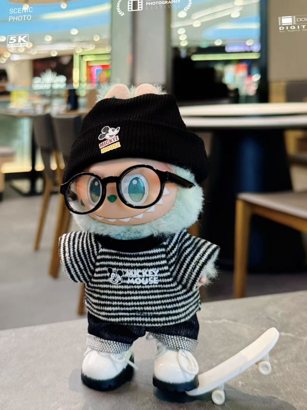 搪胶公仔17厘米娃衣米奇条纹套装15着替套装现货包邮