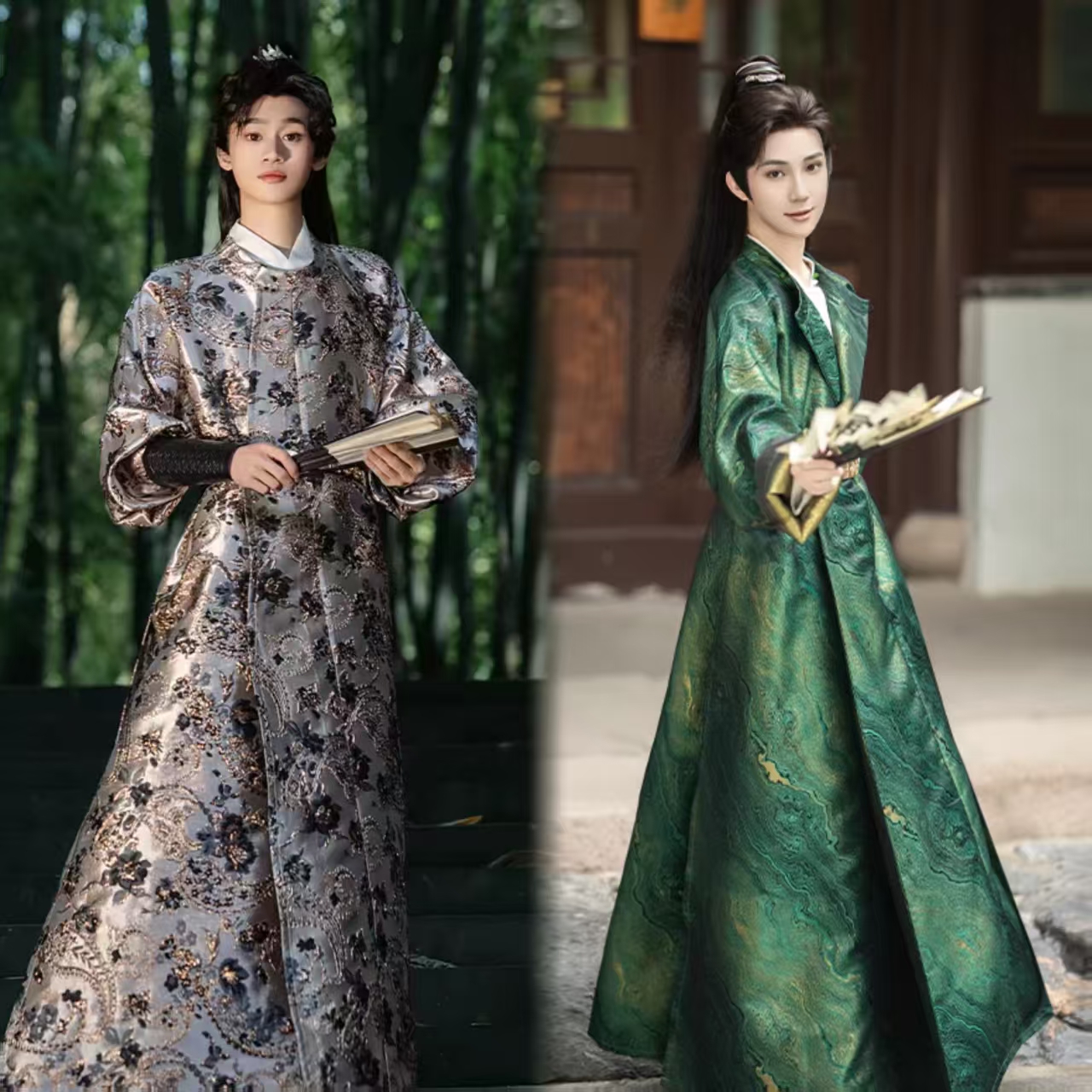 出租汉服男款2025春季款唐制圆领袍男士古装仙气明制道袍古装租赁