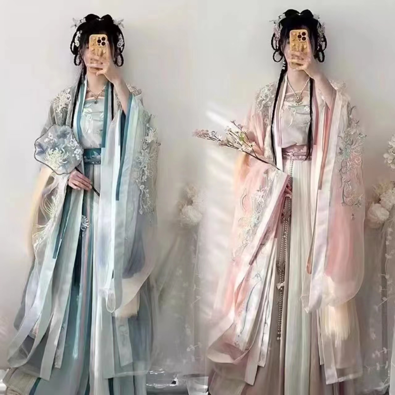 宋制女汉服出租对襟齐腰显瘦超仙百褶裙运动会元旦年会演出服租赁