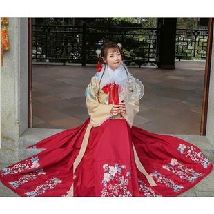 凤来仪古装出租赁重工刺绣马面裙中式婚礼伴娘服冬季汉服演出走秀