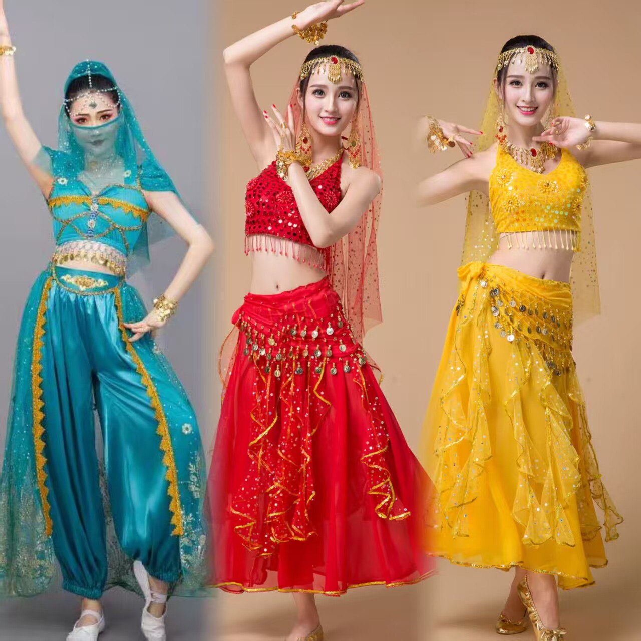 出租2025肚皮舞套装异域服饰印度舞蹈服表演出服裙女练功服装租赁
