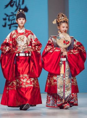 出租明制婚服小个子中式重工刺绣凤冠霞帔圆领袍明朝古装明代汉服