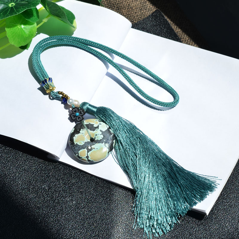 천연 크리스탈 복고풍 대형 입자 청록색 안전 버클 펜던트 펜던트 휴대용 가방 트레일러 매달려 남성과 여성의 보석