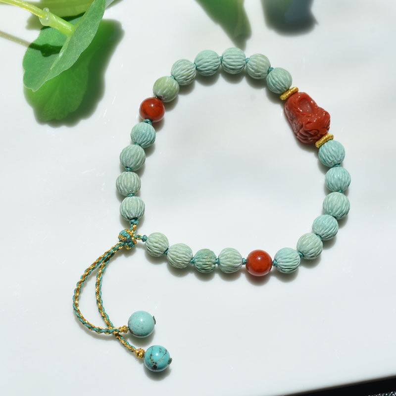 열정의 씨앗이 새겨진 천연 크리스탈 광석 최적화되지 않은 청록색 수제 팔찌 여성을 위한 단순하고 우아한 스타일