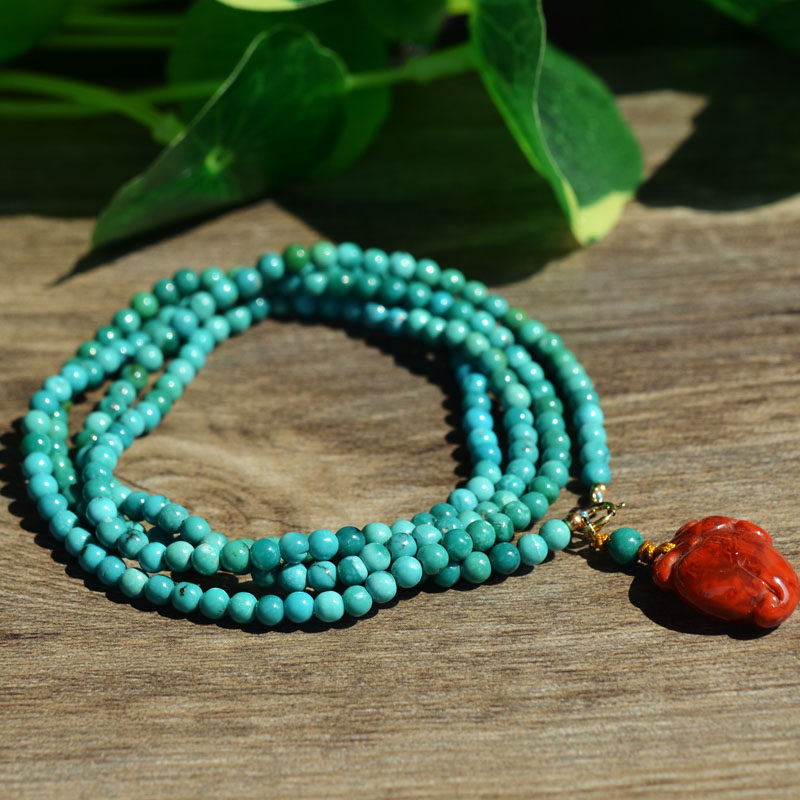 천연 크리스탈 원시 광석 높은 도자기 옥 청록색 청록색 팔찌 4 원 작은 입자 클래식 여성 모델 3.2MM