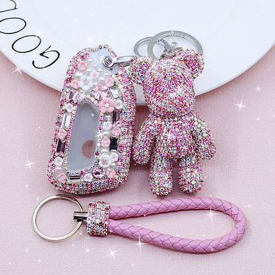 适用大众凌渡L钥匙套22款d3 id4探岳x途昂id6crozz钥匙包扣壳镶钻