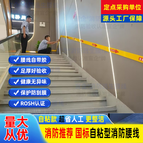 防火消防腰线疏通通道逃生腰线