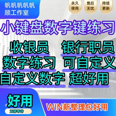 新版电脑数字小键盘指法练习数字盲打软件银行翻打传票收银员录入