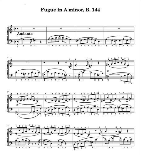 肖邦A小调赋格作品144 Fugue in Aminor B.144钢琴谱电子版