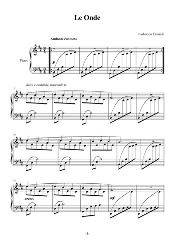 《Le Onde》D调钢琴曲高清电子谱 8页