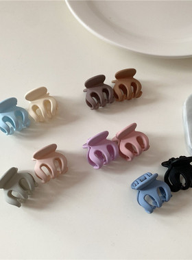 日韩迷你磨砂质感小抓夹简约百搭奶茶色小号刘海夹侧边发卡碎发夹