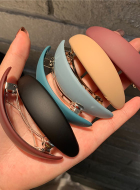 韩国东大门新款半圆磨砂彩色简约网红弹簧夹发夹卡子马尾夹横夹