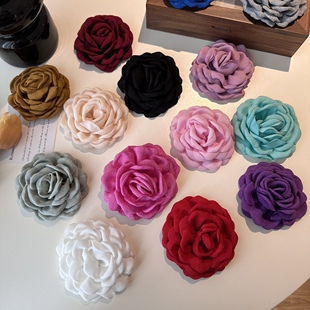 法兰西干枯玫瑰caro同款花朵发夹网红旅游拍照侧边碎发卡子刘海夹