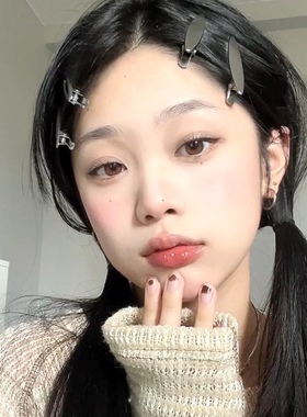 甜酷少女金属刘海碎发夹一字鸭嘴夹侧边钢夹发卡镂空日韩银色夹子