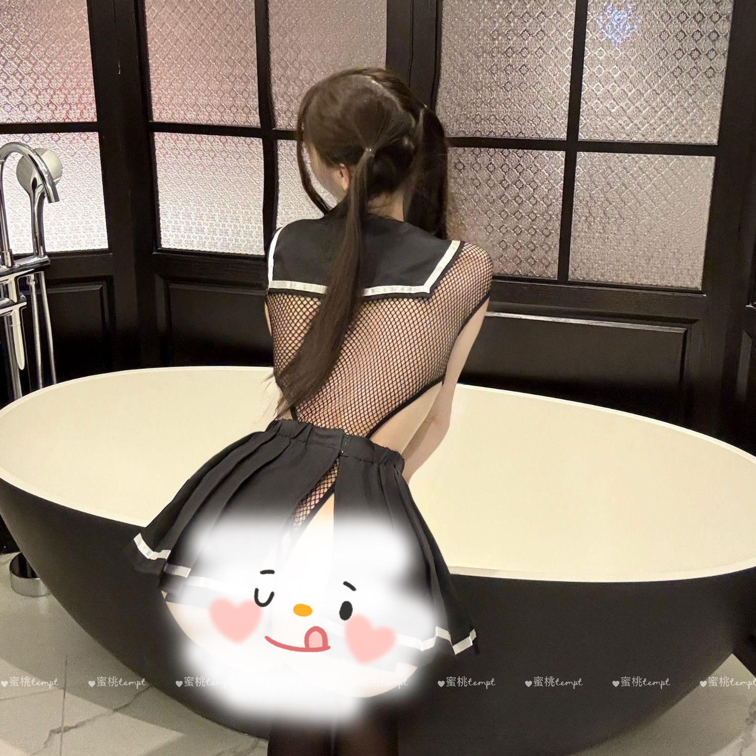 蜜桃*课间游戏*性感蝴蝶结JK学院风制服套装短裙水手镂空连体衣服