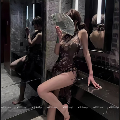 qqny房事诱惑2025新款大尺度刺激性感内衣纯欲情调旗袍高开叉大码