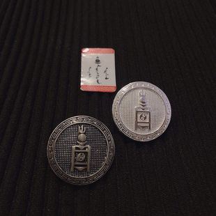素纯银胸针索永布情侣银胸针胸挂蒙古银饰艾斯银饰 990足银蒙古元
