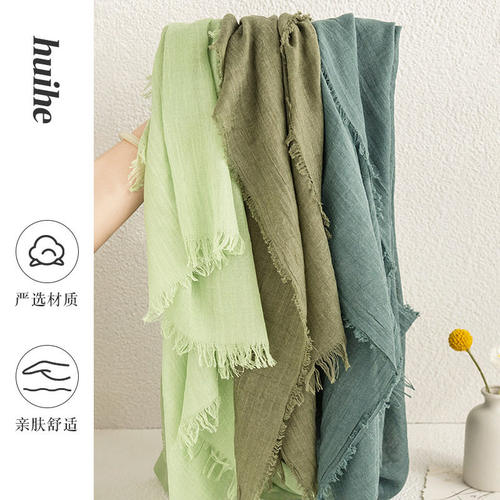 cotton and linen scarf women silk scarf 围巾女丝巾披肩头巾