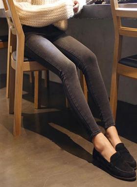 pants pencil skinny student grey smoky pants 9-point fit