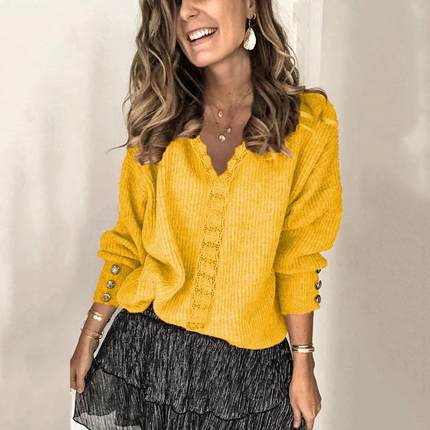 pullover winter new womens knit sweater warm lace side