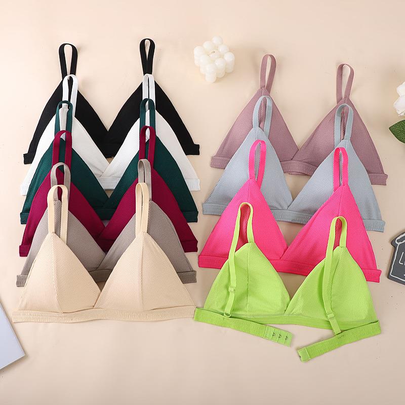 small no chest cup back underwear straps bra cotton