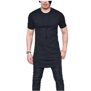 Bamboo Neck shirt Casual Mens Half Round Slim Sleeve