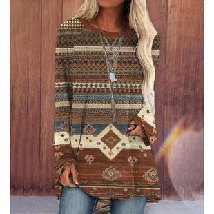 style loose tops raglan Womens neck western sleeve round