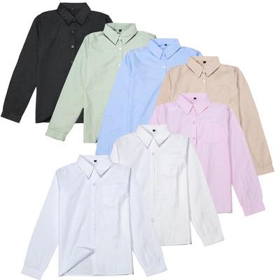 Uniform long-sleeved white shirt summer work school uniform
