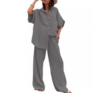 two piece shirt women sleeved suit short casual for