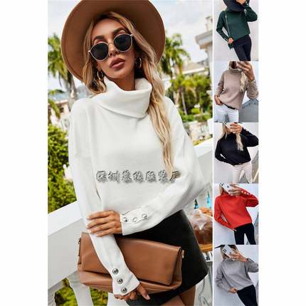 Winter knitted high color collar sweater pullover size