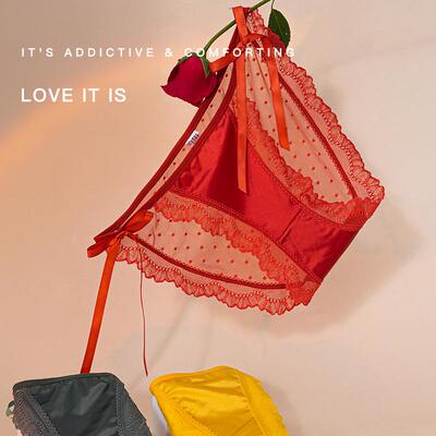 briefs ladies dot polka edge lace bow charming and sexy