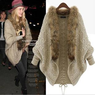 Sweater Womens Cardigan Knitted Bat Coat Sleeve Shawl
