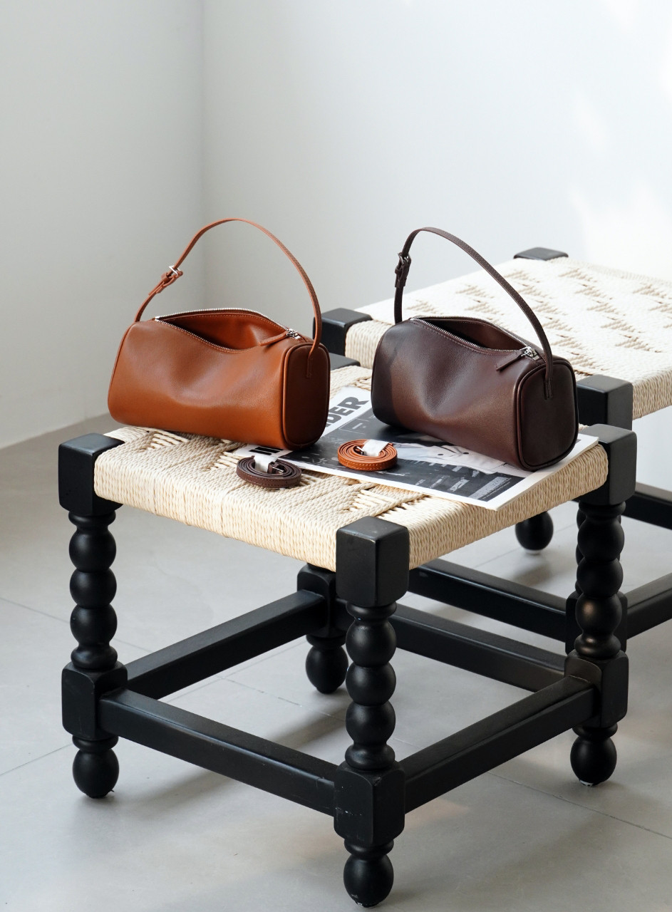 进口头层马鞍皮迷你手提包90S笔筒包里外全皮手拎女包斜挎小包