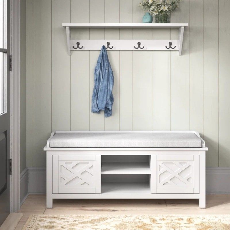 挂衣架实木换鞋凳衣帽架坐凳鞋柜