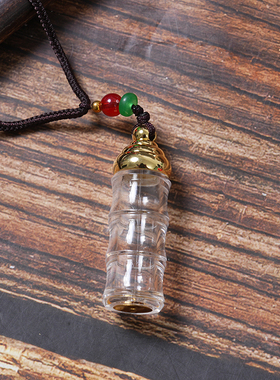 透明竹节款嘎乌盒项链可打