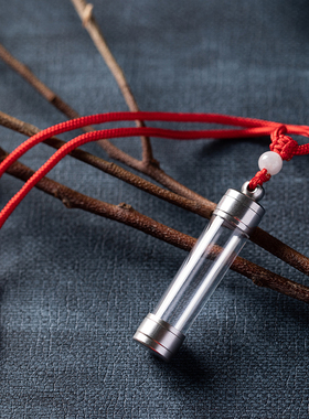 钛钢透明嘎乌盒塔吊坠男女士情侣护身符小空瓶挂件可打开装藏朱砂