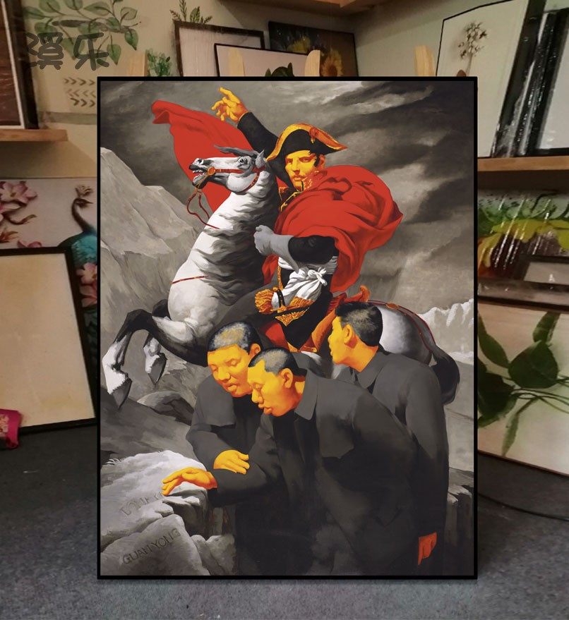 世界名画克里姆特夏加尔大卫拿破仑骑马欧式客厅画卧室玄关挂画